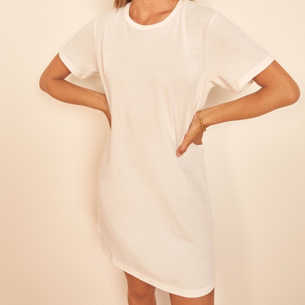 Reformation Iggy T-Shirt Dress White